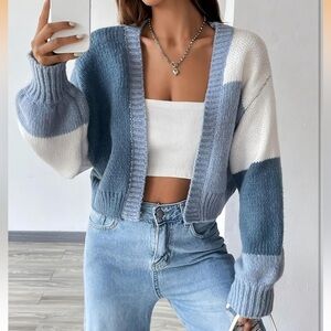 Colorblock Knit Cardigan Sweater